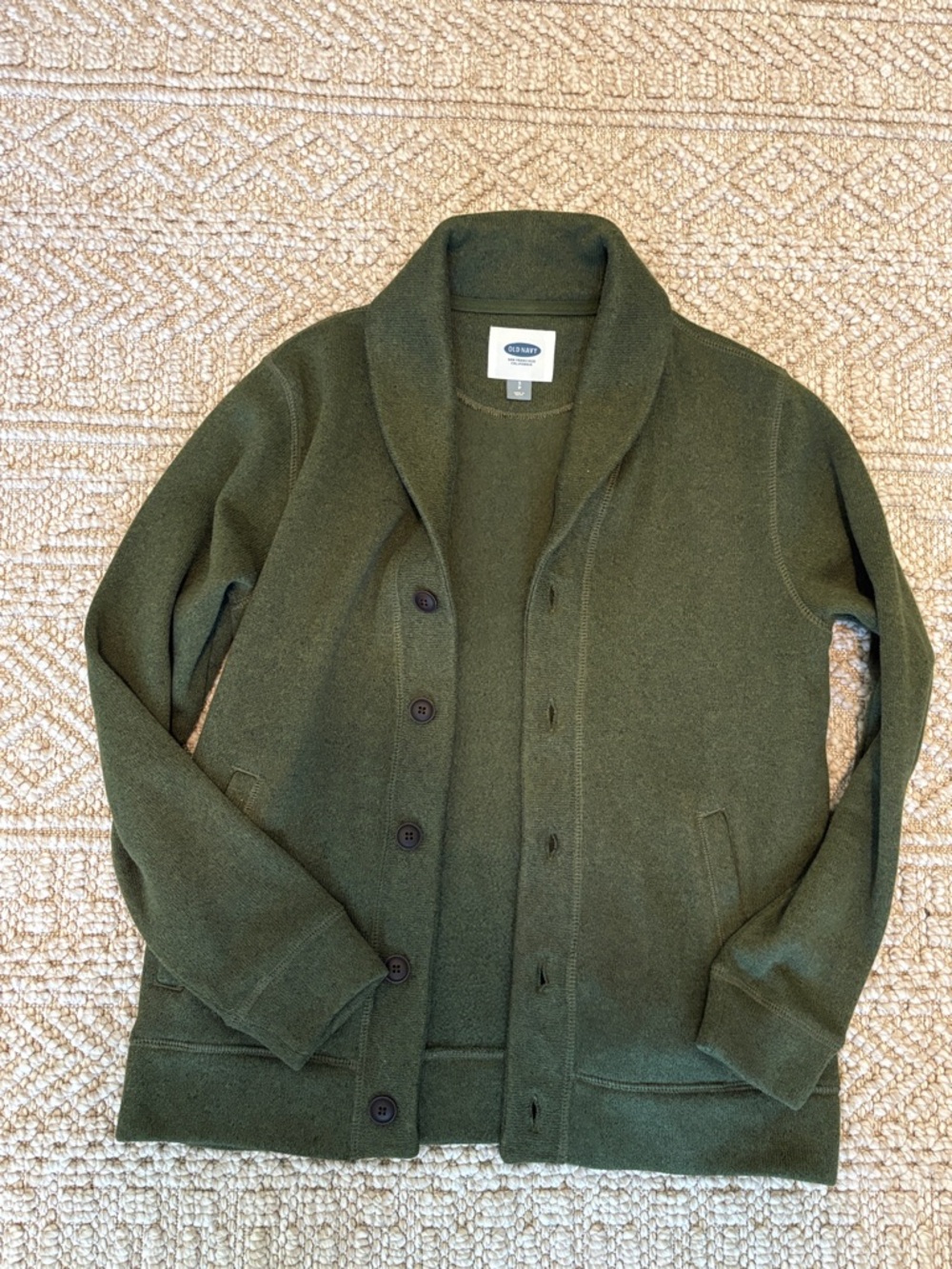 Oldnavy Olive Shawl-Collar Knit Cardigan